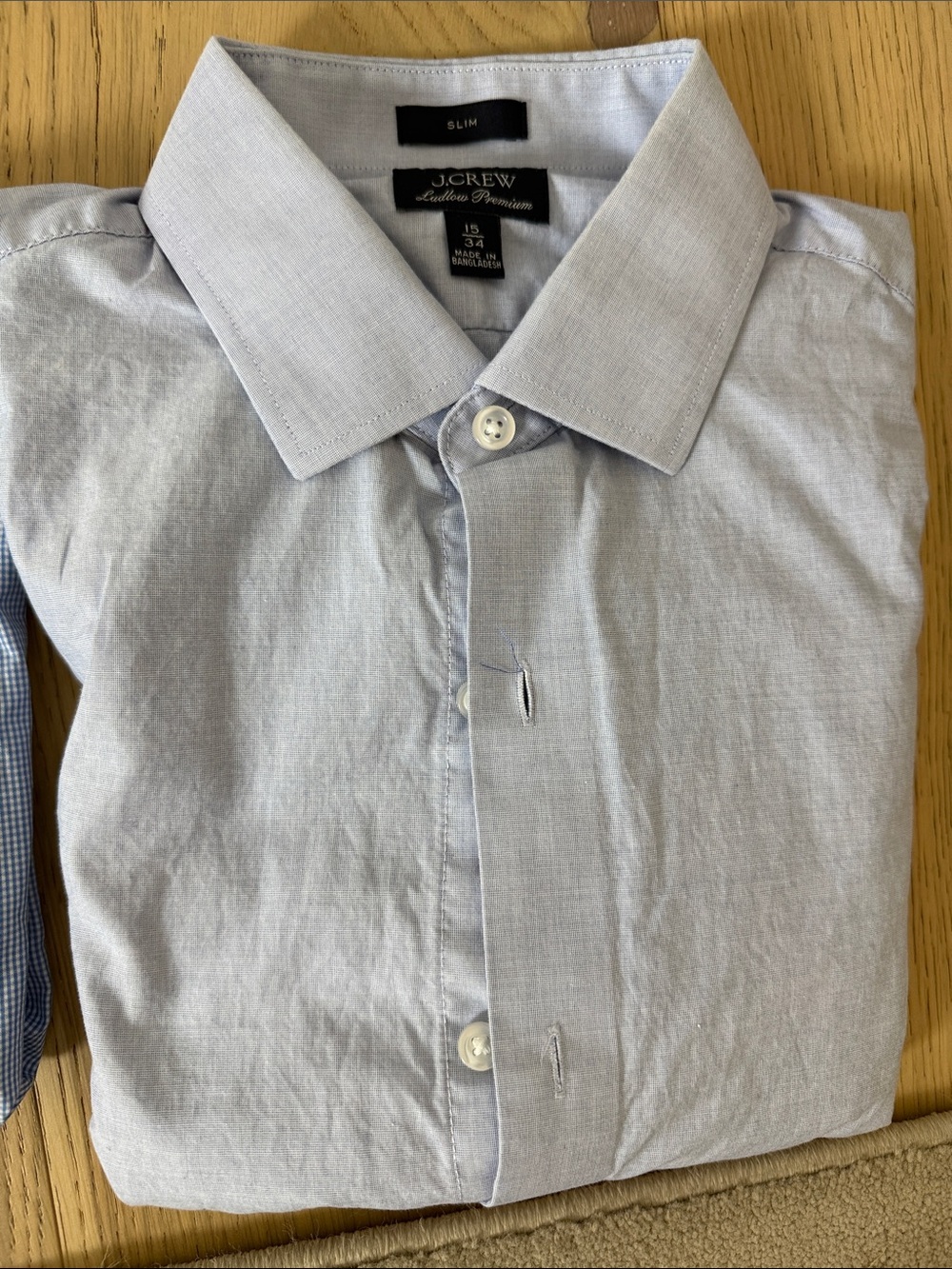 J. Crew Men’s Ludlow Premium White & Light Blue Dress Shirt Set (3) 15/34 - Picture 4 of 4